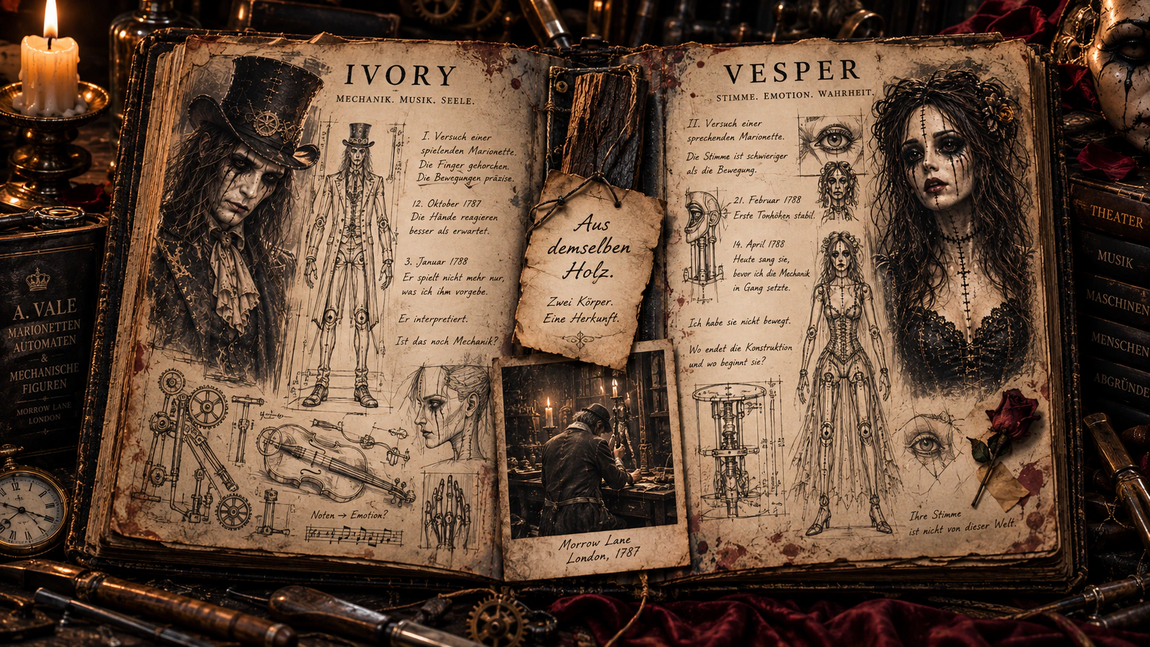 Illustrierte Biografie von Vesper + Ivory: Morrow Lane · London 1787